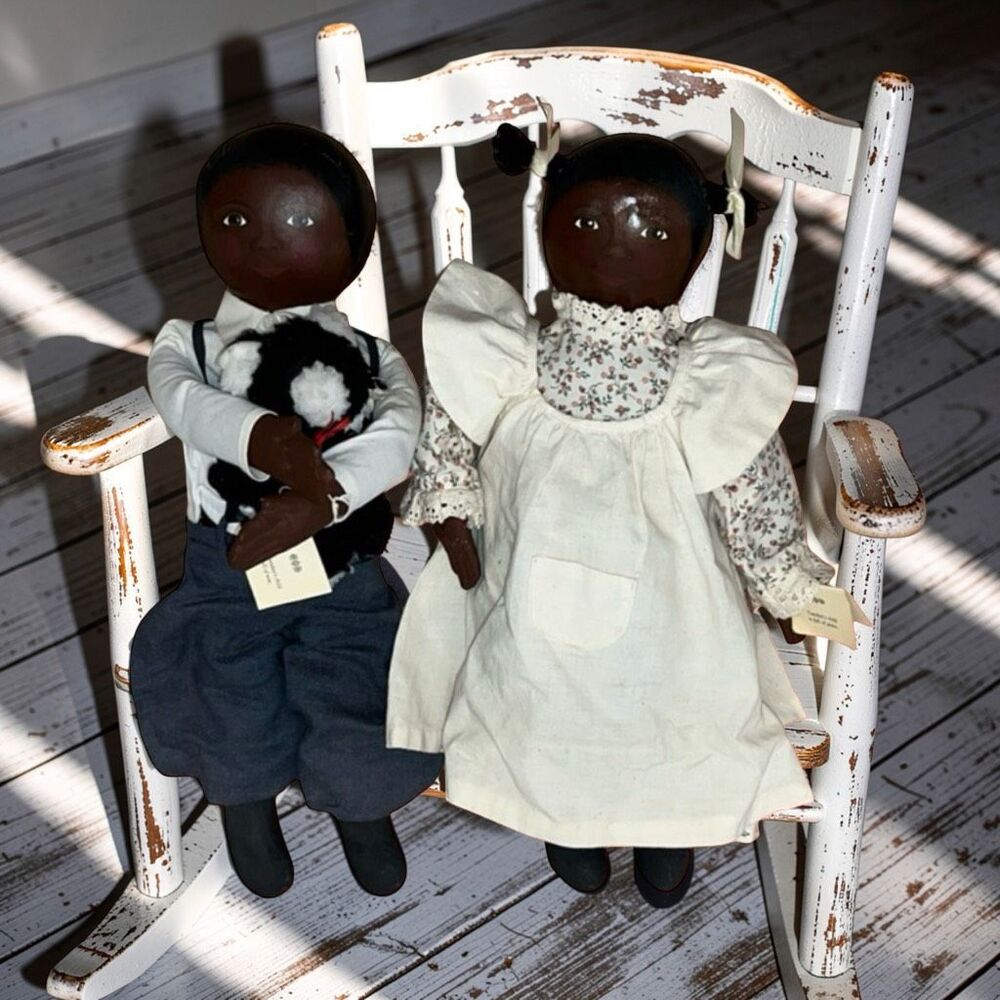Remember When Painted Face Black Brother & Sister Tuesday Wednesday Child Dolls